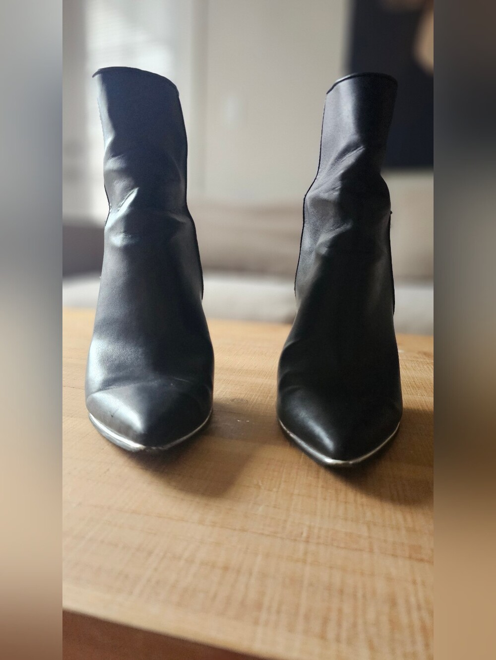 Steve Madden Black Pointed Toe Stiletto Ankle Booties Size 11 - Picture 2 of 7
